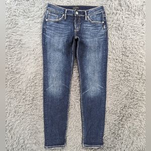 Silver Jeans Women's 30 Dark Wash Boyfriend Stretch Denim